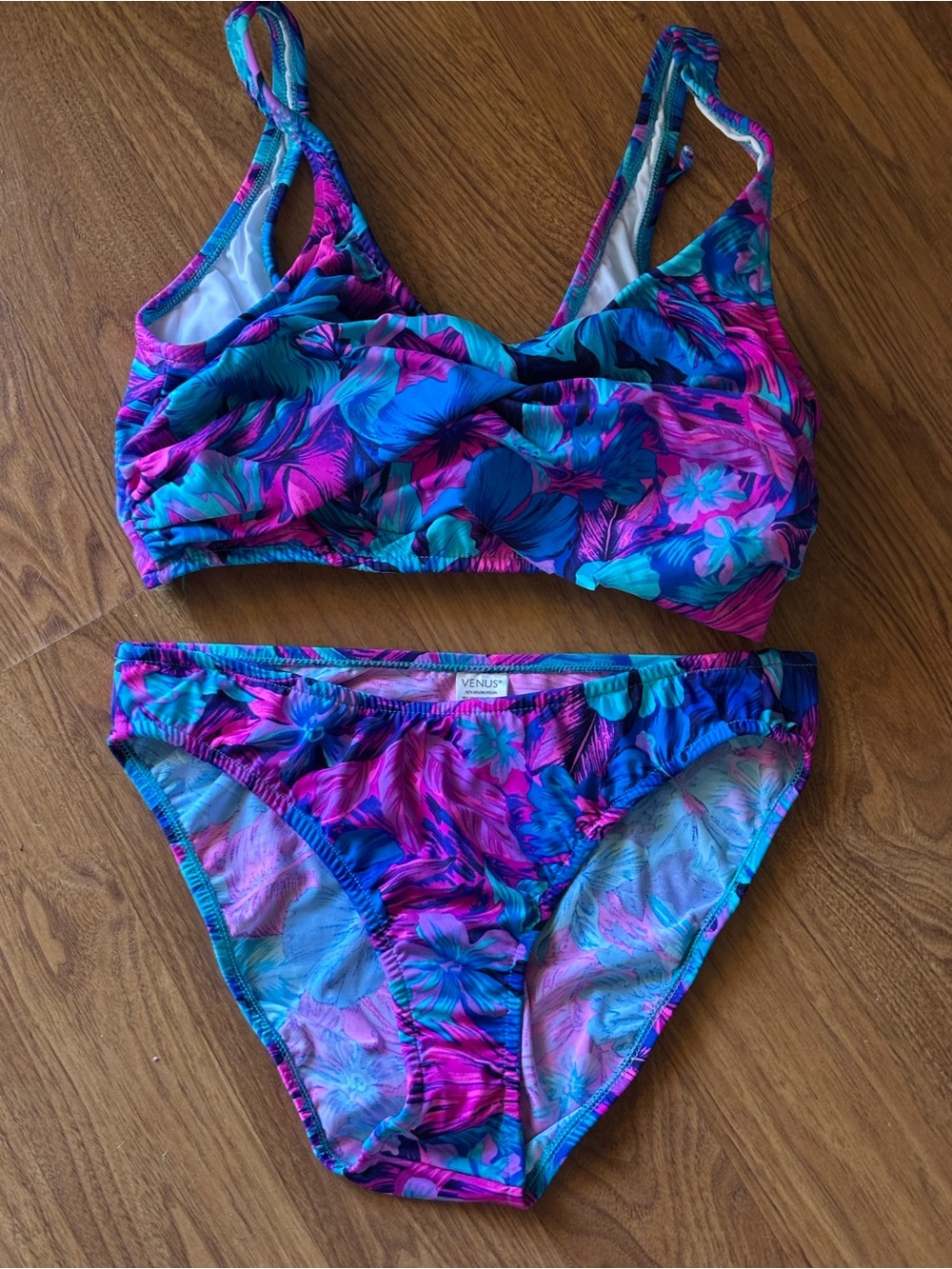 VENUS Blue and Pink Floral Bikini Set
